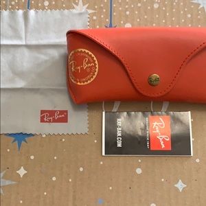 Red Leather Ray Ban Sunglasses Case